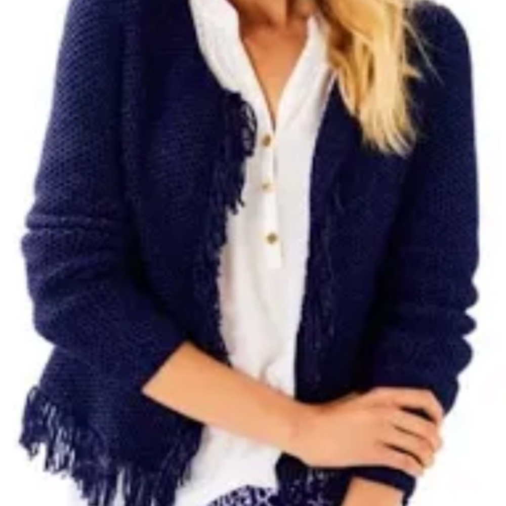Lilly Pulitzer NWT Navy Sweater Blazer